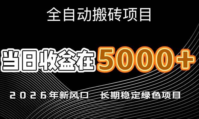 （17115期）2026年新风口赛道，当日6000+以上，可批量放大，月收入20万+，长期绿色稳定的项目-星空网创资源