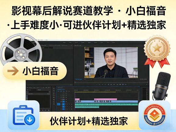 某大佬的影视幕后解说赛道教学,小白福音,上手难度小,可进伙伴计划+精选独家-星空网创资源