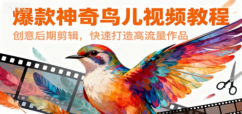 爆款神奇鸟儿视频教程，创意后期剪辑，快速打造高流量作品-星空网创资源