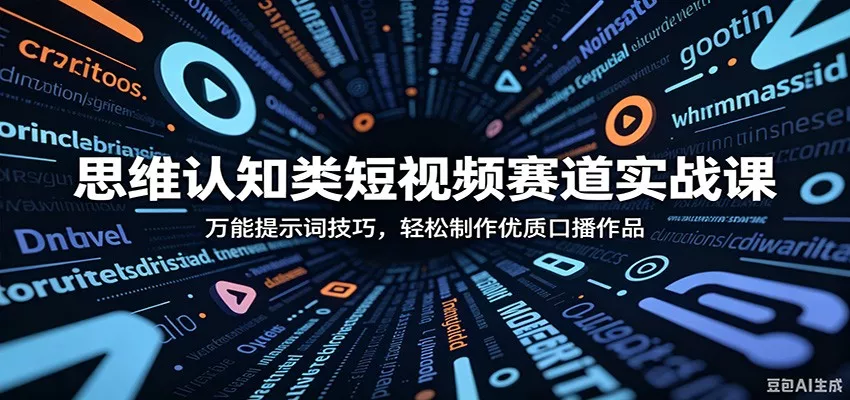 思维认知类短视频赛道实战课：万能提示词技巧，轻松制作优质口播作品-星空网创资源