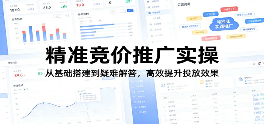 精准竞价推广实操：从基础搭建到疑难解答，高效提升投放效果-星空网创资源