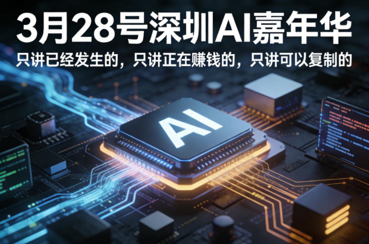 3月28号深圳AI嘉年华,只讲已经发生的,只讲正在賺钱的,只讲可以复制的-星空网创资源
