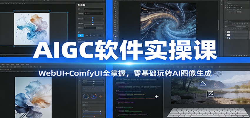 AIGC软件实操课：WebUI+ComfyUI全掌握，零基础玩转AI图像生成-星空网创资源