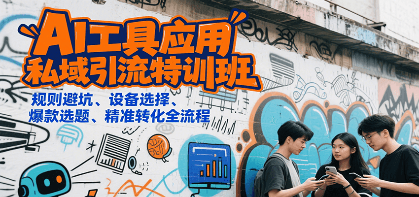 AI工具应用私域引流特训班,规则避坑、设备选择、爆款选题、精准转化全流程-星空网创资源