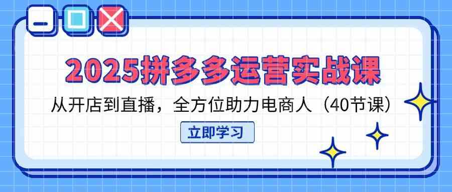 2025拼多多运营实战课,从开店到直播,全方位助力电商人(40节课)-星空网创资源
