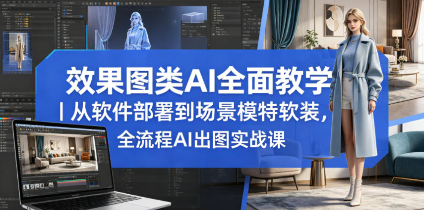 效果图类AI全面教学｜从软件部署到场景模特软装，全流程AI出图实战课-星空网创资源