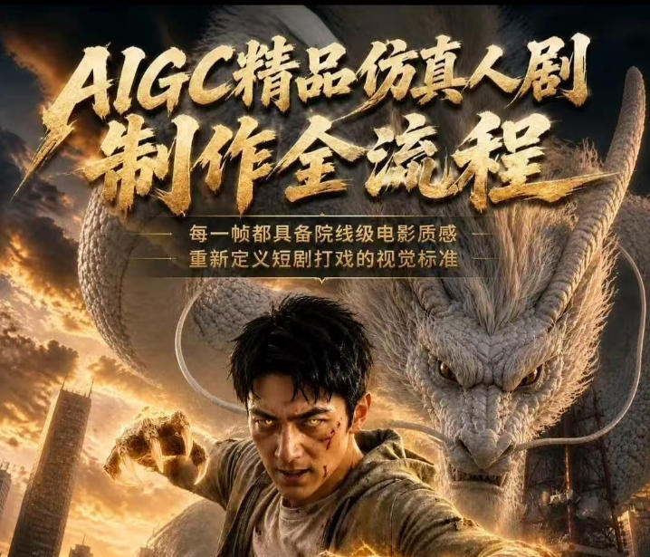 AIGC精品仿真人剧豢龙人全流程制作解析2026,国风仿真人创作+打斗剧情+人设编排,一站式AI短剧入门-星空网创资源