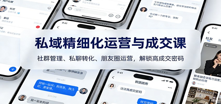 私域精细化运营与成交课：社群管理、私聊转化、朋友圈运营，解锁高成交密码-星空网创资源