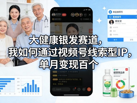 大健康银发赛道,我如何通过视频号线索型IP,单月变现百个-星空网创资源