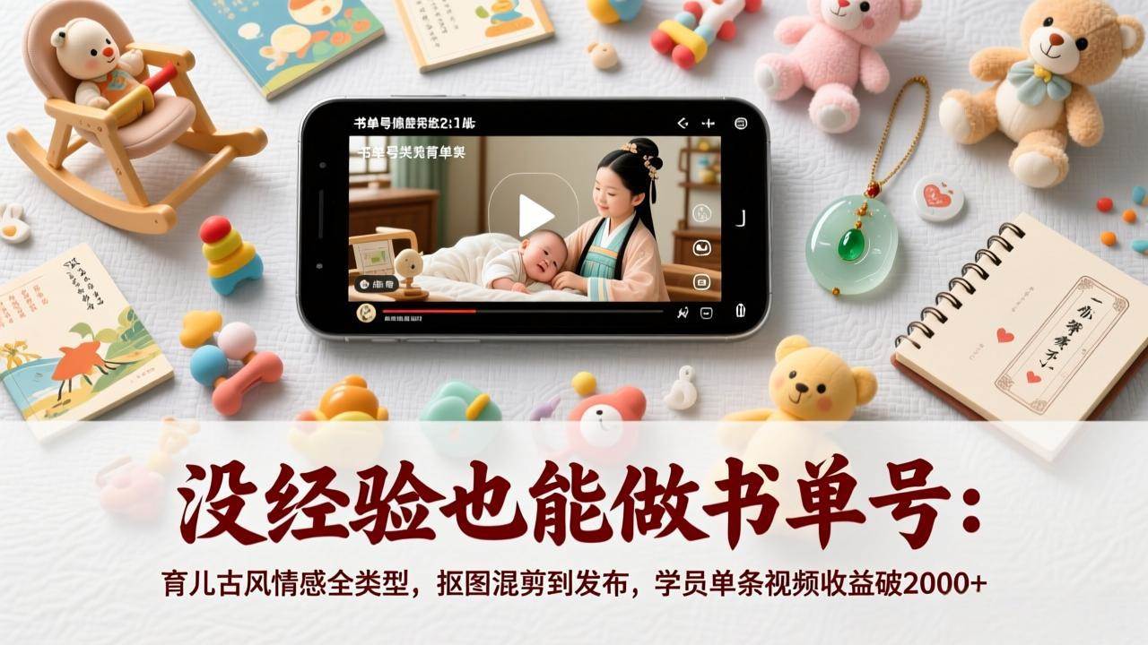 (17389期)没经验也能做书单号:育儿古风情感全类型,抠图混剪到发布,学员单条视频收益破2000+-星空网创资源