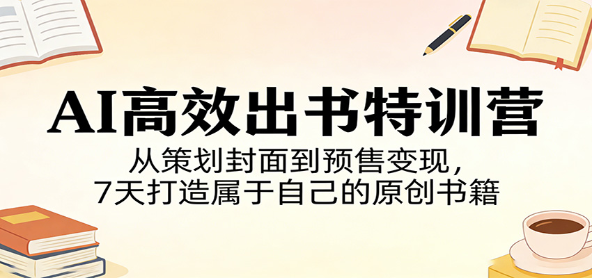 AI高效出书特训营：从策划封面到预售变现，7天打造属于自己的原创书籍-星空网创资源