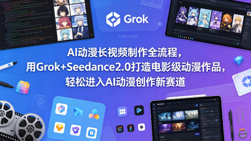 AI动漫长视频制作全流程,用Grok+Seedance2.0打造电影级动漫作品,轻松进入AI动漫创作新赛道-星空网创资源