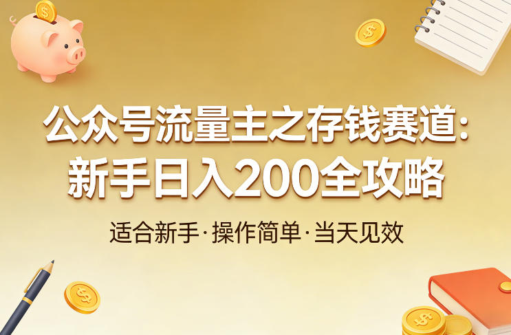 公众号流量主之存钱赛道,贴合当下需求,适合新手,一天收益2张-星空网创资源