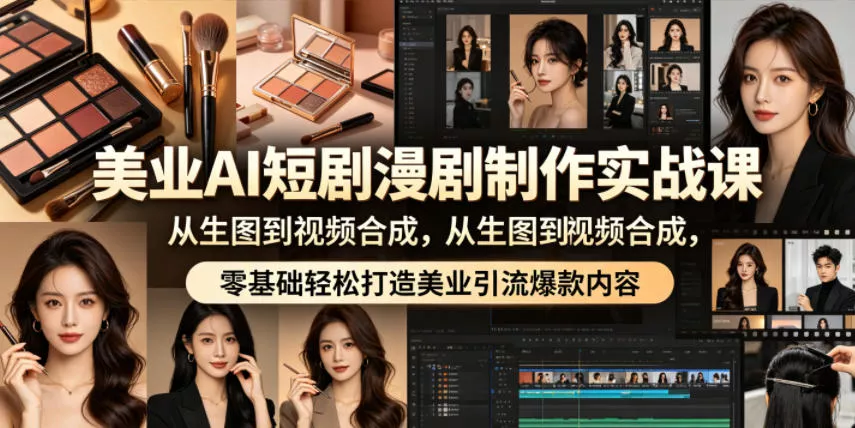 美业AI短剧漫剧制作实战课,从生图到视频合成,零基础轻松打造美业引流爆款内容-星空网创资源