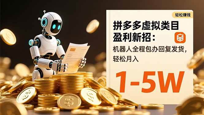 (16529期)拼多多虚拟类目盈利新招:机器人全程包办回复发货,轻松月入 1-5W-星空网创资源