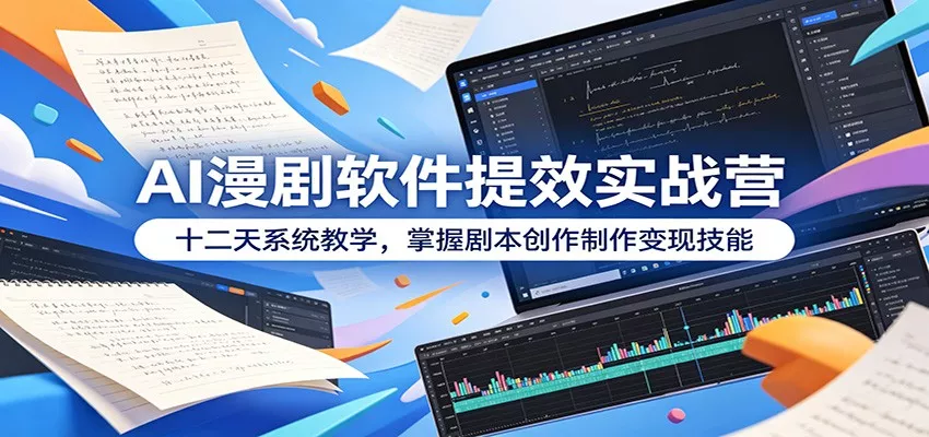 AI漫剧软件提效实战营：十二天系统教学，掌握剧本创作制作变现技能-星空网创资源