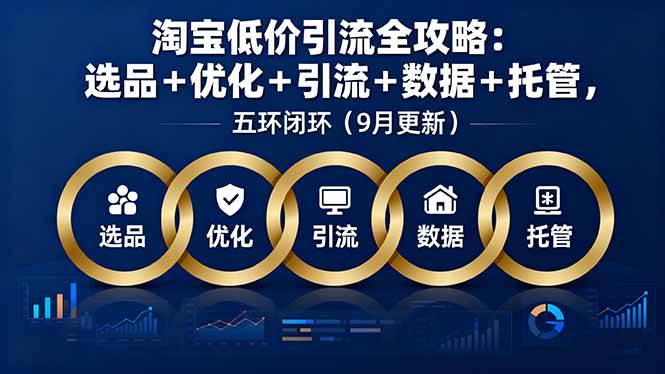 (16009期)淘宝低价引流全攻略:选品+优化+引流+数据+托管,五环闭环(9月更新)-星空网创资源