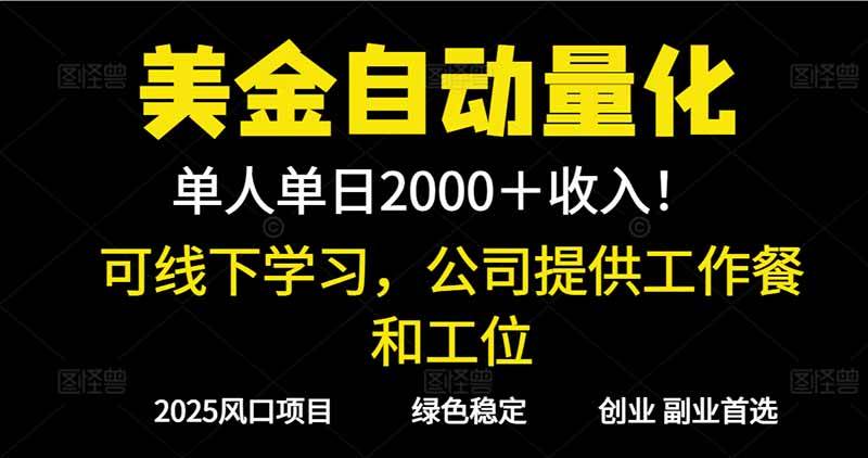（16653期）2025超前美金自动量化！单人单日收益1000+，线下学习，支持实地考察-星空网创资源