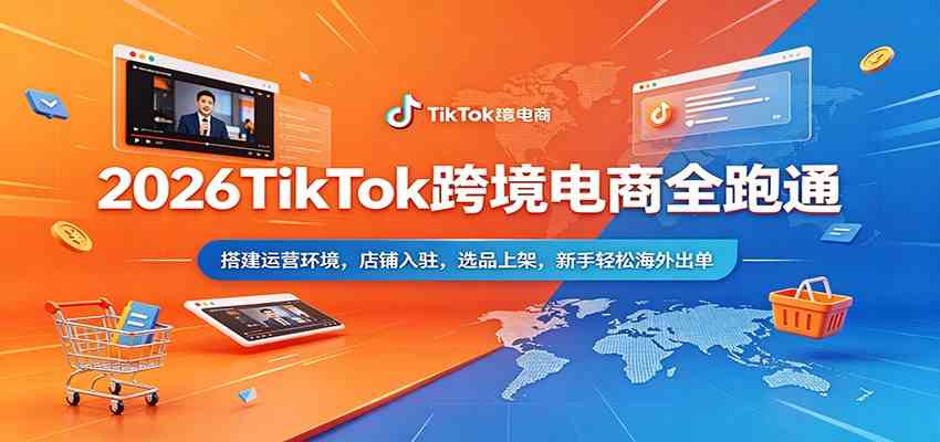2026TikTok跨境电商全跑通:搭建运营环境,店铺入驻,选品上架,新手轻松海外出单 2026TikTok跨境电商全跑通:搭建运营环境,店铺入驻,选品上架,新手轻松海外出单