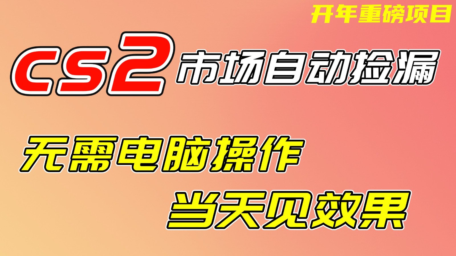 CS2市场挂机项,无需电脑操作,无需进入游戏,当天见效果,支持任何形式验证-星空网创资源