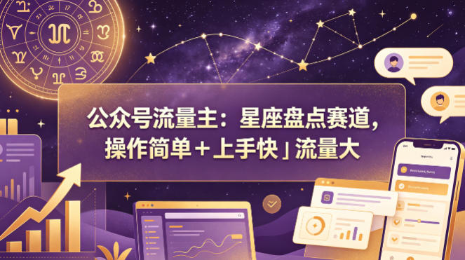 公众号流量主：星座盘点赛道，操作简单＋上手快＋流量大-星空网创资源