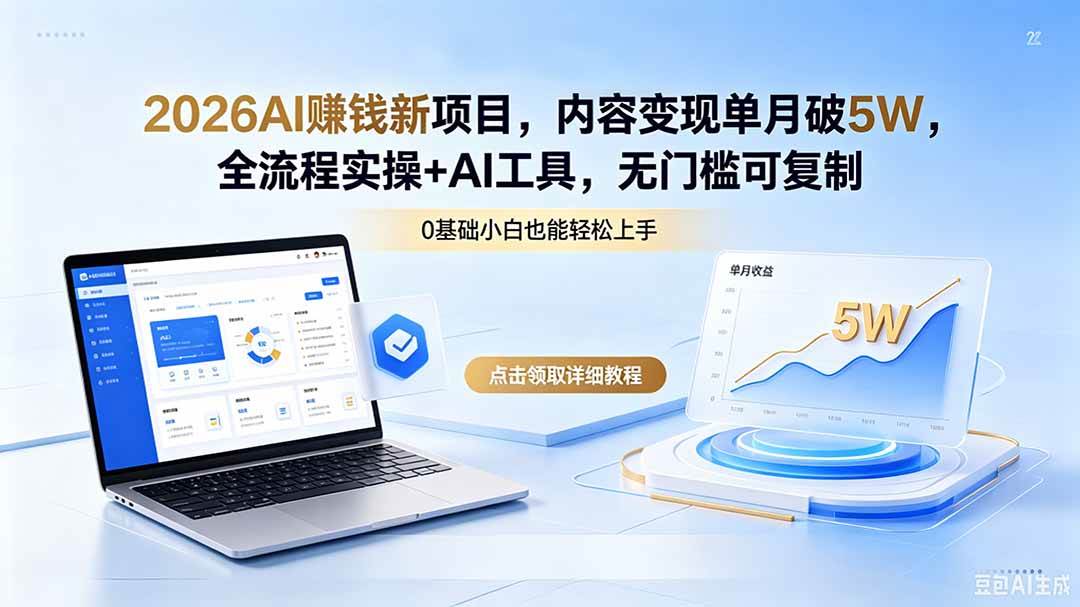 (18476期)2026AI赚钱新项目,内容变现单月破5W,全流程实操+AI工具,无门槛可复制-星空网创资源
