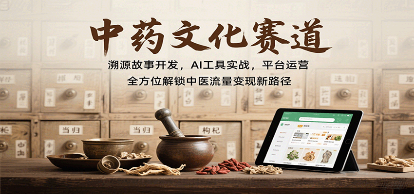 中药文化赛道:溯源故事开发,AI工具实战,平台运营,全方位解锁中医流量变现新路径-星空网创资源