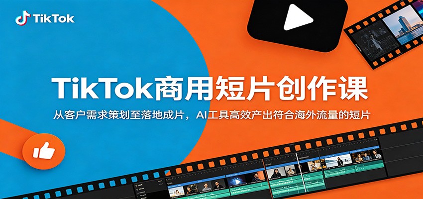 TikTok商用短片创作课:从客户需求策划至落地成片,AI工具高效产出符合海外流量的短片-星空网创资源