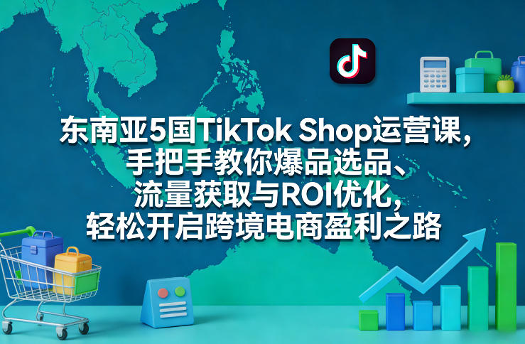 东南亚5国TikTok Shop运营课，手把手教你爆品选品、流量获取与ROI优化，轻松开启跨境电商盈利之路-星空网创资源