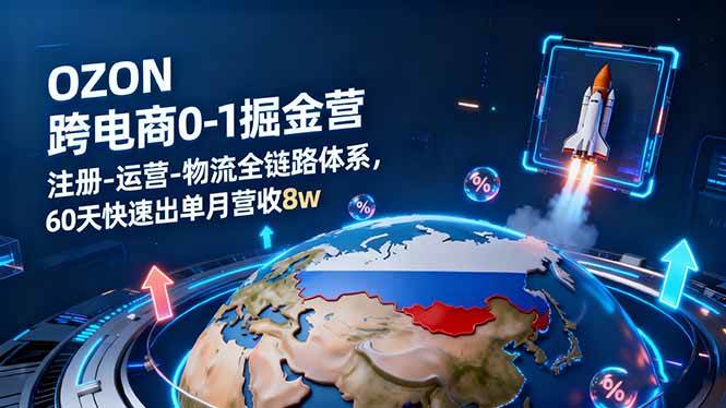 (16277期)OZON跨境电商0-1掘金营:注册-运营-物流全链路体系,60天快速出单月营收8w-星空网创资源