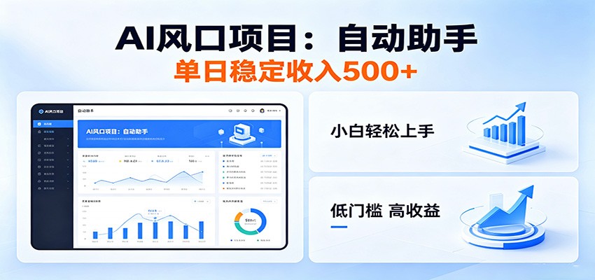 全新AI自动助手项目，低门槛入局，每日稳定收益500以上-星空网创资源