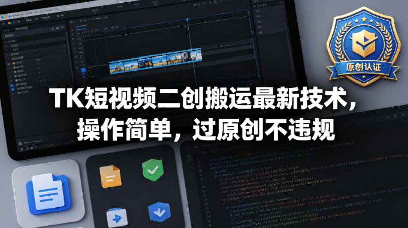 TK短视频二创搬运最新技术,操作简单,过原创不违规-星空网创资源