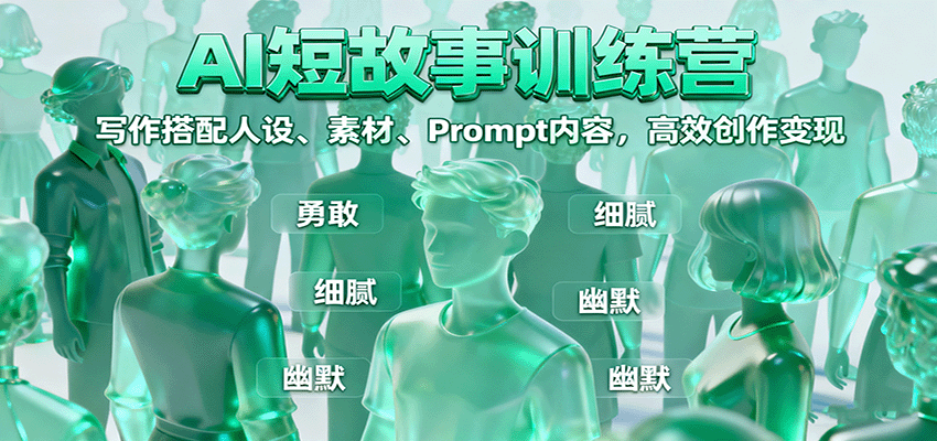 AI短故事训练营:写作搭配人设、素材、Prompt内容,高效创作变现-星空网创资源