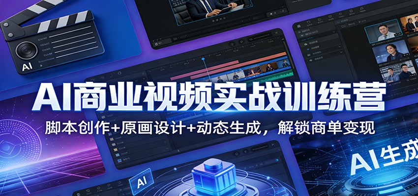 AI商业视频实战训练营:脚本创作+原画设计+动态生成,解锁商单变现-星空网创资源