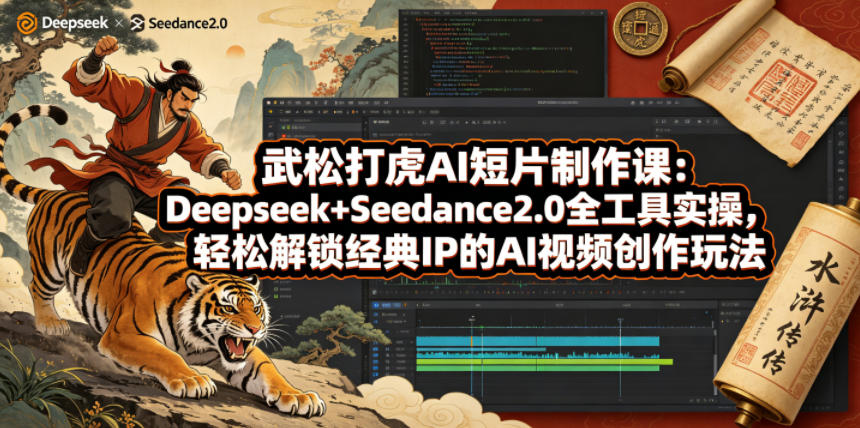 武松打虎AI短片制作课：Deepseek+Seedance2.0全工具实操，轻松解锁经典IP的AI视频创作玩法-星空网创资源