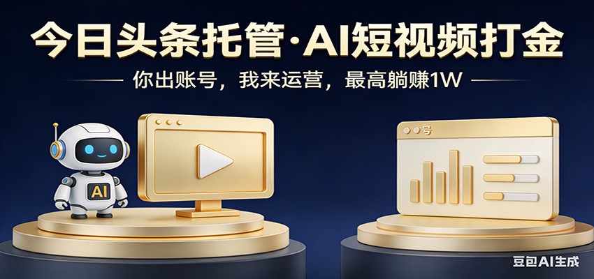 头条号AI托管，我提供作品，你提供账号，每天5分钟发布，小白躺赚3000+-星空网创资源
