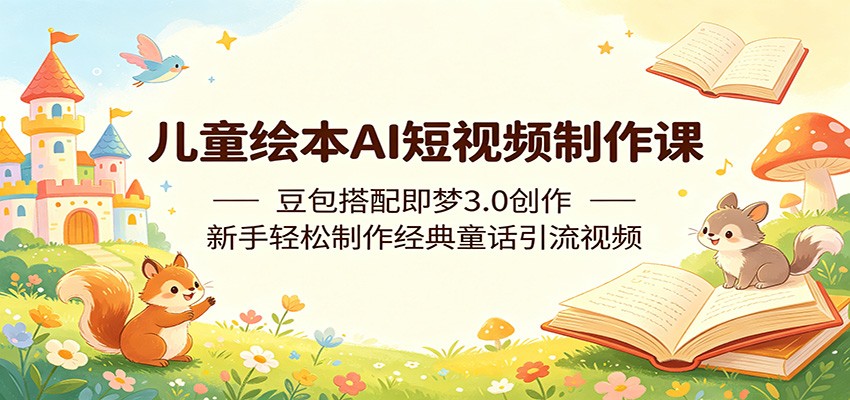 儿童绘本AI短视频制作课:豆包搭配即梦3.0创作,新手轻松制作经典童话引流视频-星空网创资源