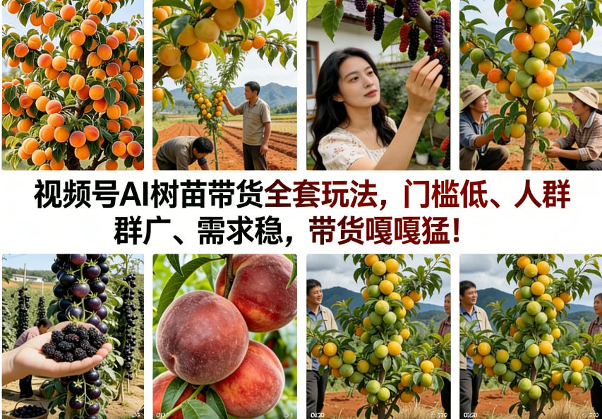 视频号AI树苗带货全套玩法,门槛低、人群广、需求稳,带货嘎嘎猛!(更新0322)-星空网创资源