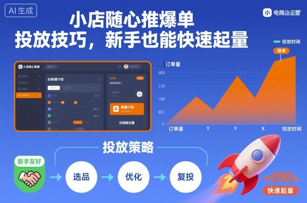 小店随心推爆单投放技巧，新手也能快速起量-星空网创资源
