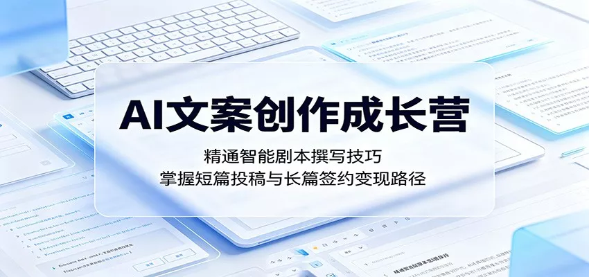 AI文案创作成长营：精通智能剧本撰写技巧，掌握短篇投稿与长篇签约变现路径-星空网创资源