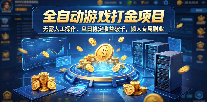 全自动游戏打金项目，无需人工操作，单日稳定收益破千，懒人专属副业【揭秘】-星空网创资源