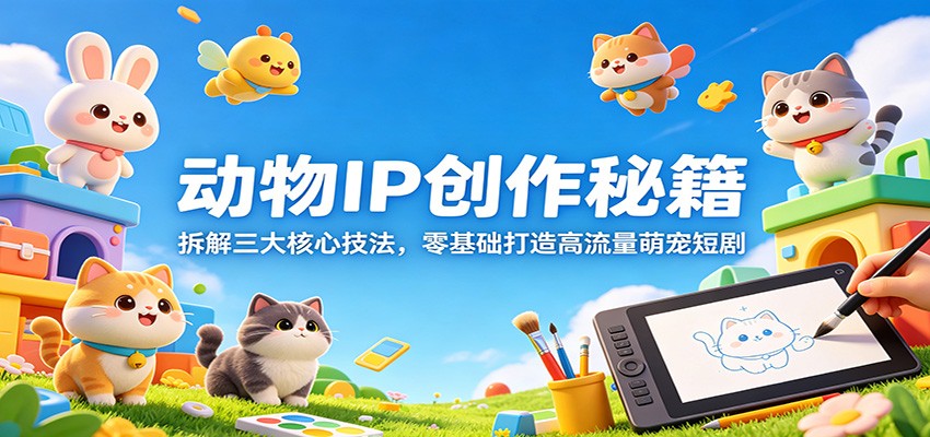 动物IP创作秘籍：拆解三大核心技法，零基础打造高流量萌宠短剧-星空网创资源