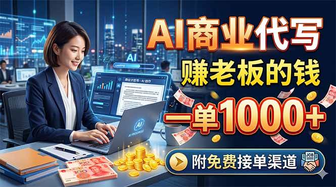 (18444期)AI商业代写,赚老板的钱,一单1000+,附免费接单渠道-星空网创资源