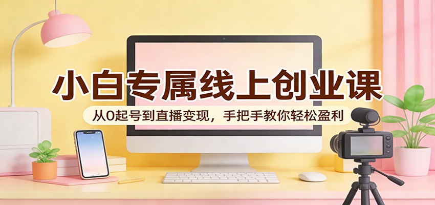 小白专属线上创业课：从0起号到直播变现，手把手教你轻松盈利-星空网创资源