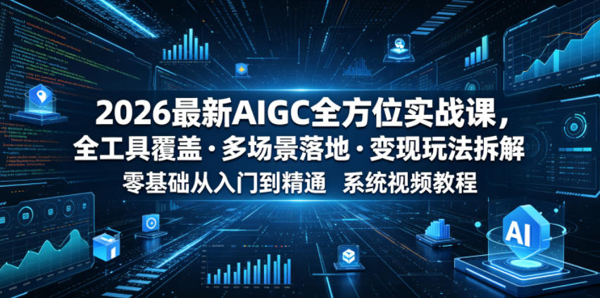 2026最新AIGC全方位实战课,全工具覆盖・多场景落地・变现玩法拆解,零基础从入门到精通系统视频教程-星空网创资源