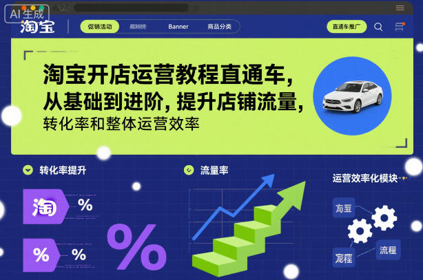 淘宝开店运营教程直通车,从基础到进阶,提升店铺流量,转化率和整体运营效率(更新26年3月)-星空网创资源
