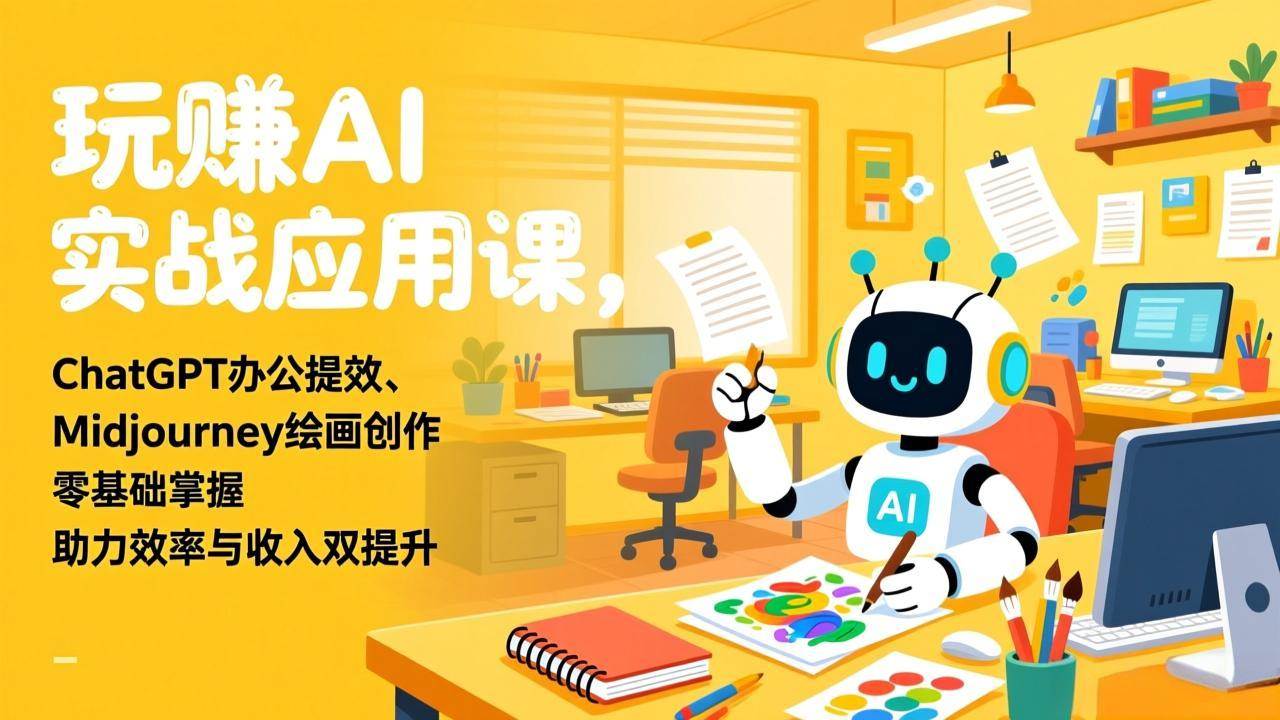 (17295期)玩赚AI实战应用课,ChatGPT办公提效、Midjourney绘画创作,零基础掌握,助力效率与收入双提升-星空网创资源