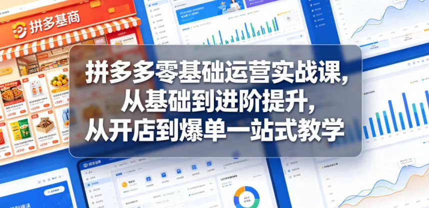 拼多多零基础运营实战课,从基础到进阶提升,从开店到爆单一站式教学-星空网创资源