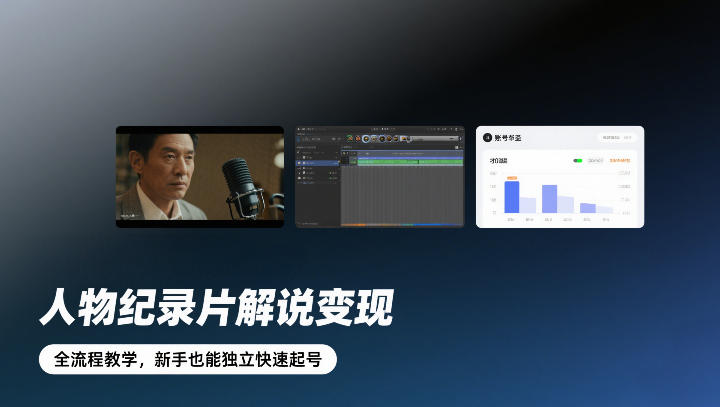 人物纪录片解说变现,全流程教学,新手也能独立快速起号-星空网创资源
