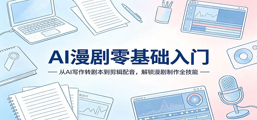 AI漫剧零基础入门:从AI写作转剧本到剪辑配音,解锁漫剧制作全技能-星空网创资源